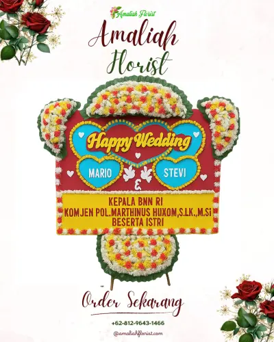 Karangan Papan Bunga Pernikahan di Kertasemaya